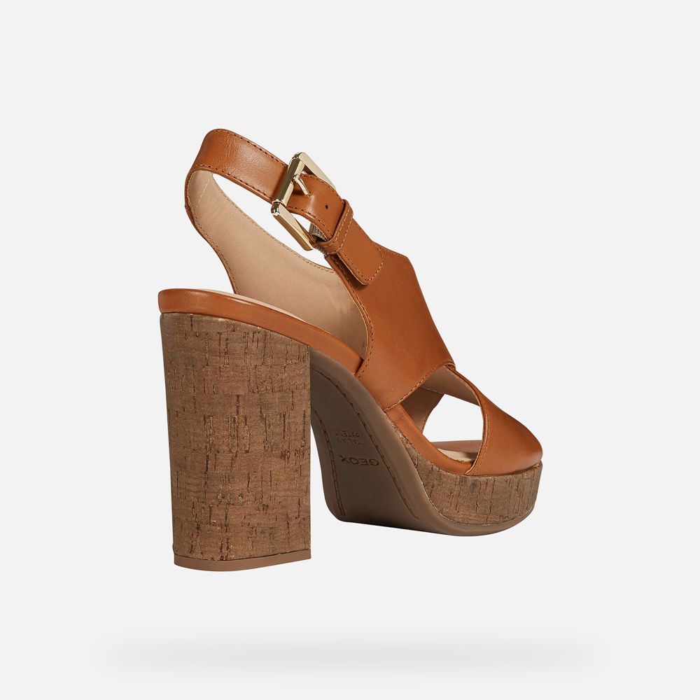 Geox Bayan Sandalet Kahverengi - Gerbera - FPT-693150